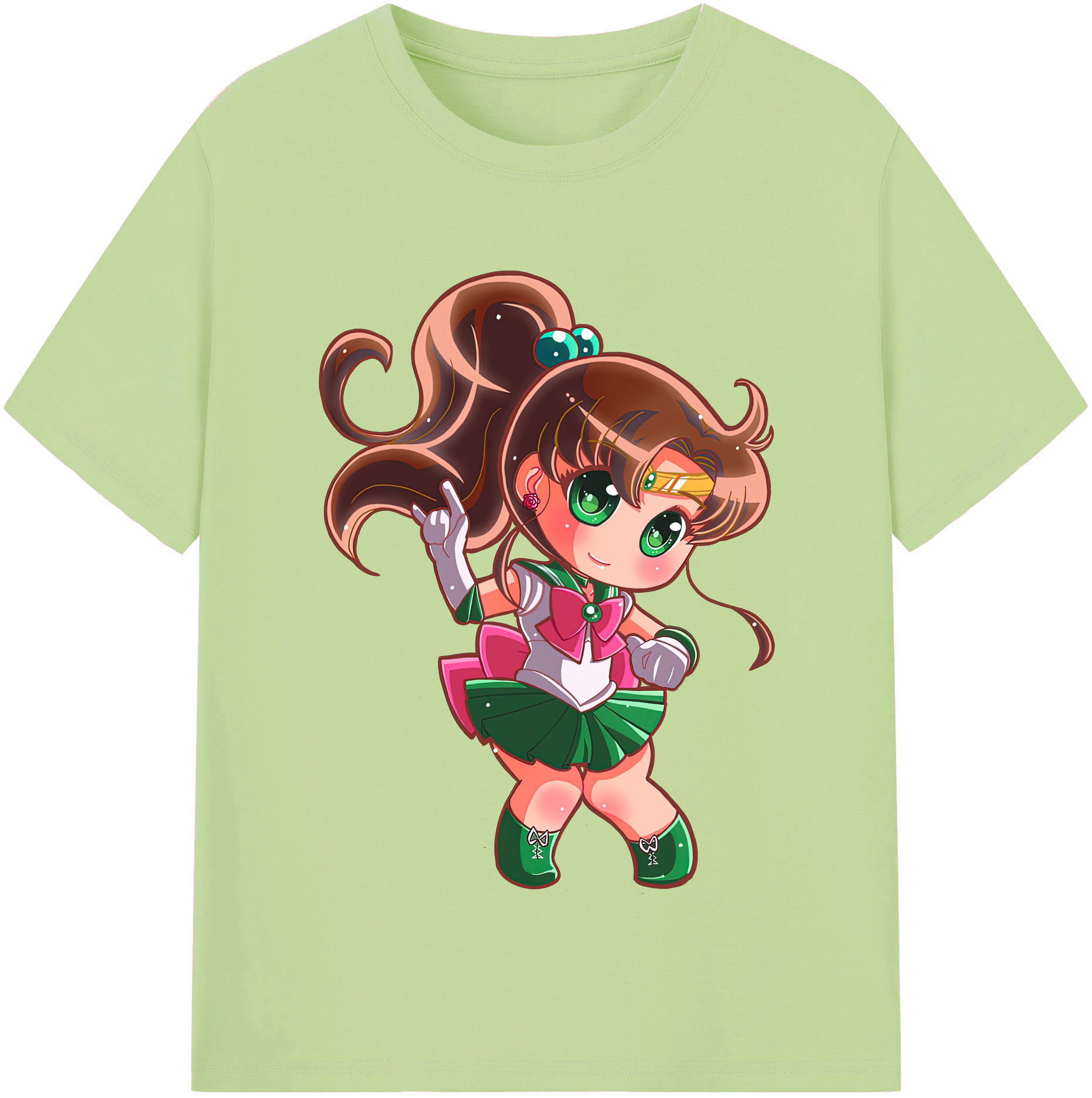 （画像用） 美少女戦士セーラームーン 木野 まこと きの まこと Sailor Moon Kino Makoto （セーラージュピター；Sailor Jupiter） 綿100％半袖Tシャツ（フロントプリント）